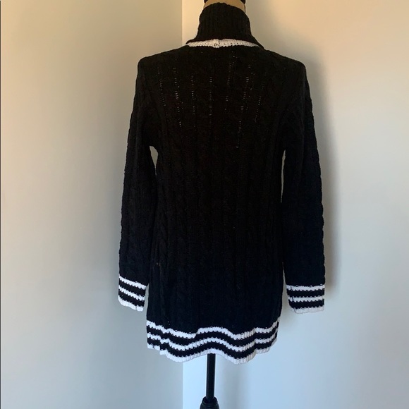 Evereve pocketed black with stripes cardigan - Picture 3 of 4